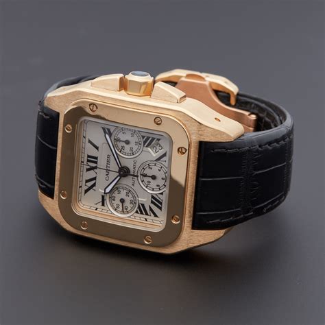 cartier santos gold chrono24|pre owned cartier santos 100.